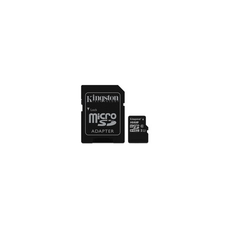 Cartão Kingston Micro SDHC 16GB Canvas Select 80R CL10 UHS-I Card + SD Adapter